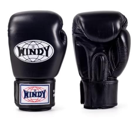 Windy BGVH Classic MUAY THAI BOXING GLOVES Cowhide Leather Kids 6 oz Black
