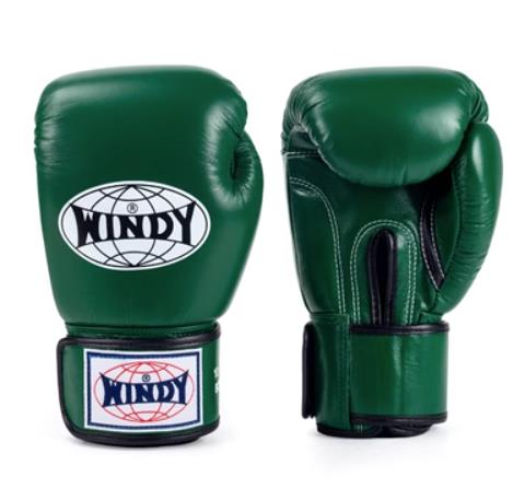 Windy BGVH Classic MUAY THAI BOXING GLOVES Cowhide Leather 8-16 oz Army Green