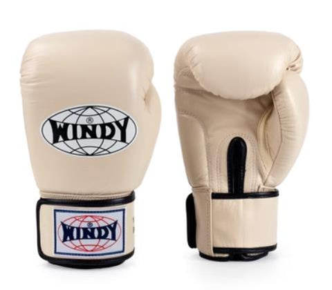 Windy BGVH Classic MUAY THAI BOXING GLOVES Cowhide Leather 8-16 oz Beige