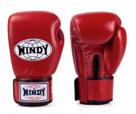 Windy BGVH Classic MUAY THAI BOXING GLOVES Cowhide Leather Kids 6 oz Red