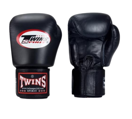 Twins Spirit BGVL3 KIDS MUAY THAI BOXING GLOVES Leather M L 4 6 oz Bla AAGsport