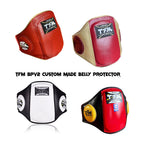 TFM BPV2 CUSTOM MADE MUAY THAI BOXING MMA SPARRING BELLY PROTECTOR PAD Leather Size Free
