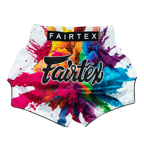 Fairtex MUAY THAI BOXING Shorts S-XL White Funky Soul BS1939