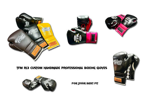 TFM RL3 HANDMADE CUSTOM MADE PROFESSIONAL BOXING GLOVES 12-16 oz