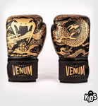 VENUM DRAGON'S FLIGHT KIDS MUAY THAI BOXING GLOVES 4-6 oz Black Bronze