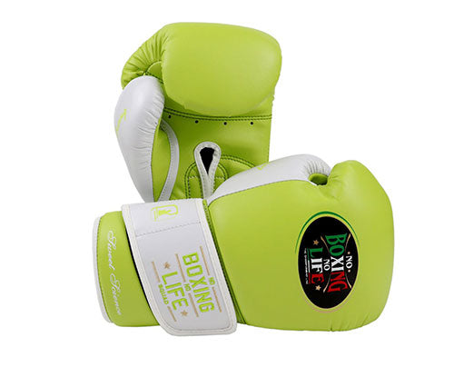 No Boxing No Life sweet science BOXING GLOVES Microfiber 8-16 oz Green White