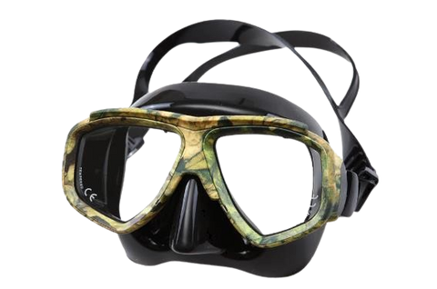 Scuba Diving Snorkeling Wide View Plano Lenses Anti-Fog Mask Adults Camouflage DM403