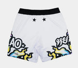 YOKKAO FLAMES WORK OUT SHORTS M-L White