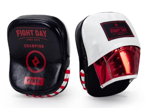 FIGHT DAY FFM2 MUAY THAI BOXING MMA PUNCHING FOCUS MITTS PADS BLACK RED