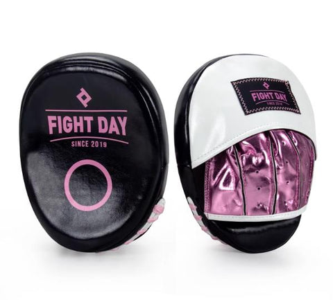 FIGHT DAY FFM3 MUAY THAI BOXING MMA PUNCHING FOCUS MITTS PADS BLACK PINK