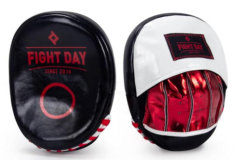 FIGHT DAY FFM3 MUAY THAI BOXING MMA PUNCHING FOCUS MITTS PADS BLACK RED