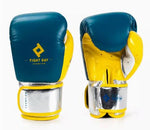 Fight Day FGV15 MUAY THAI BOXING GLOVES Microfiber 8-14 oz Blue Yellow