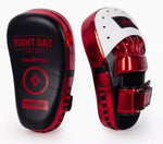 FIGHT DAY FKP3 MUAY THAI BOXING MMA PUNCHING LONG FOCUS MITTS PADS Black Red
