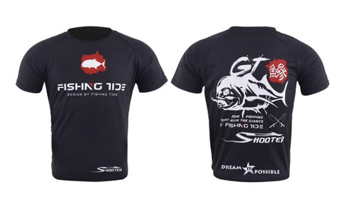 Outdoor Fishing Quick Dry Anti UV T-Shirt GT FT001 Size M-4XL Black