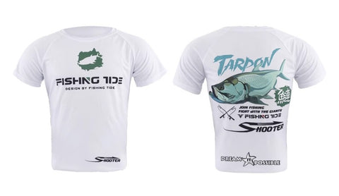 Outdoor Fishing Quick Dry Anti UV T-Shirt Tarpon FT002 Size M-4XL White