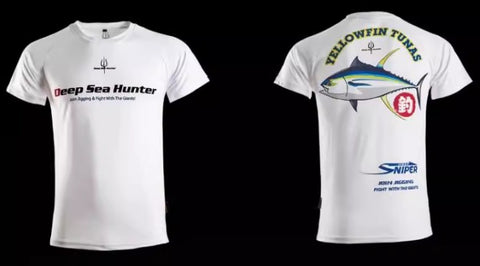 Outdoor Fishing Quick Dry Anti UV T-Shirt Yellowfin Tuna FT006 Size M-4XL White