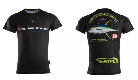 Outdoor Fishing Quick Dry Anti UV T-Shirt Yellowfin Tuna FT006 Size M-4XL Black