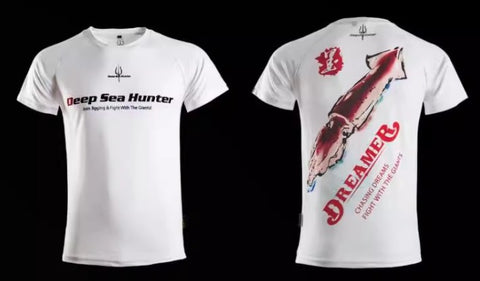 Outdoor Fishing Quick Dry Anti UV T-Shirt Cuttlefish FT007 Size M-4XL White