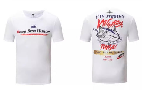Outdoor Fishing Quick Dry Anti UV T-Shirt Tuna FT009 Size M-4XL White
