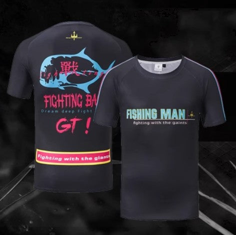 Outdoor Fishing Quick Dry Anti UV T-Shirt GT FT010 Size M-4XL Black