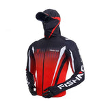 Outdoor Fishing Quick Dry Anti UV Hoodie Jacket Ice Silk FT015 Size S-4XL Red