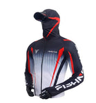 Outdoor Fishing Quick Dry Anti UV Hoodie Jacket Ice Silk FT017 Size S-4XL White