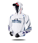 Outdoor Fishing Quick Dry Anti UV Hoodie Jacket Ice Silk FT019 Size S-4XL Blue white