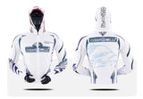 Outdoor Fishing Quick Dry Anti UV Hoodie Jacket Ice Silk FT019 Size S-4XL Blue white