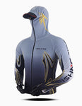 Outdoor Fishing Quick Dry Anti UV Hoodie Jacket Ice Silk FT024 Size S-4XL Grey