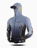 Outdoor Fishing Quick Dry Anti UV Hoodie Jacket Ice Silk FT024 Size S-4XL Grey