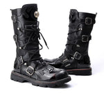 Motorcycle Biker Rock Punk Gothic Style Boots Cow Boy Boots FWMB002 Black Size 38-44
