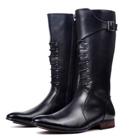 Fashion Rock Punk Gothic Style Boots Cow Boy Boots FWMB004 Black Size 38-44