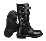Motorcycle Biker Rock Punk Gothic Style Boots Cow Boy Boots FWMB005 Black Size 38-46