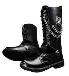 Motorcycle Biker Rock Punk Gothic Style Boots Cow Boy Boots FWMB006 Black Size 38-46