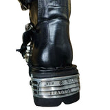 Motorrad Biker Rock Punk Gothic Style Stiefel FWMB008D Rindsleder Schwarz Gr. 38-50 