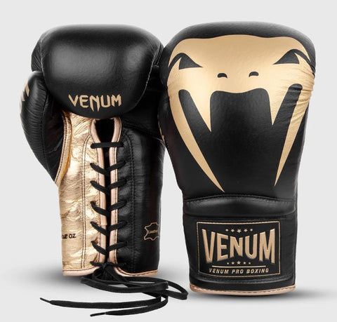 ON SALE VENUM GIANT 2.0 PRO BOXING GLOVES WITH LACES 8-18 OZ Black Gold