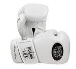 No Boxing No Life sweet science BOXING GLOVES Microfiber 8-16 oz White