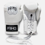 Primo Pro Lace Up Boxing Gloves 12 oz White