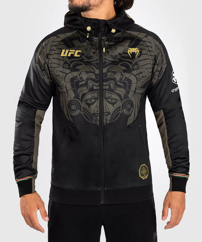 UFC Adrenaline by Venum Fight Week Kapuzenpullover mit Reißverschluss für Herren, Größe SM, Khaki, Bronze