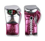 No Boxing No Life Hechc En Mexico Boxing Gloves Lace Up Cowhide Leather 8-16 oz Silver Rose Red