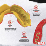 SAFEJAWZ Marvel Iron-Man SPORTS MUAY THAI BOXING MMA SELF-FIT MOUTHGUARD Red Senior Age 12+