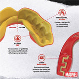 SAFEJAWZ Marvel Iron-Man SPORTS MUAY THAI BOXING MMA SELF-FIT MOUTHGUARD Red Senior Age 12+