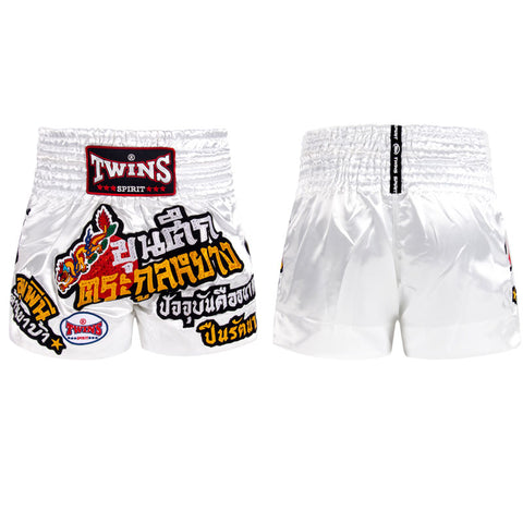 Twins Spirit MUAY THAI MMA BOXING Shorts S-XXL White