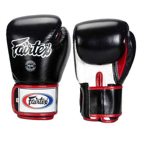 Fairtex BGV1-3T “Tight-Fit” Design MUAY THAI BOXING GLOVES 8-14 oz Black White Red