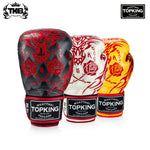 Top King TKBGDG DRAGON MUAY THAI BOXHANDSCHUHE Rindsleder 8-16 oz Schwarz Rot