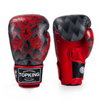 Top King TKBGDG DRAGON MUAY THAI BOXHANDSCHUHE Rindsleder 8-16 oz Schwarz Rot