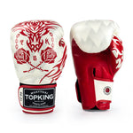 Top King TKBGDG DRAGON MUAY THAI BOXING GLOVES 8-16 oz White Red