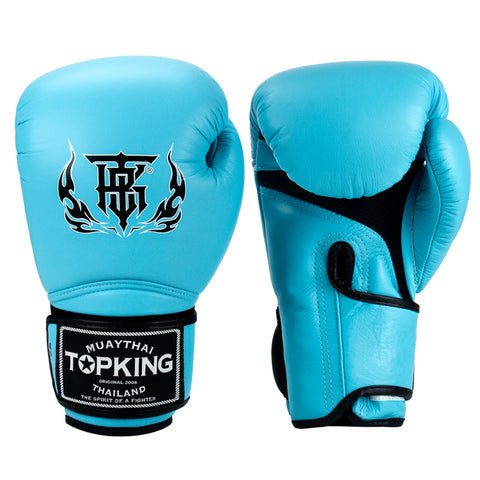 Top King TKBGSA SUPER AIR MUAY THAI BOXING GLOVES Kids 6 oz Light Blue