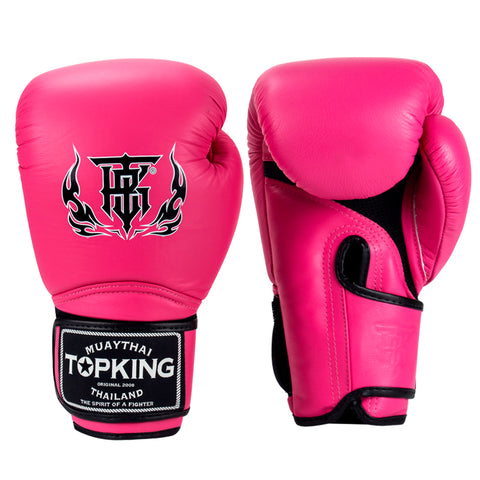 Top King TKBGSA SUPER AIR MUAY THAI BOXING GLOVES Kids 6 oz Neon Pink