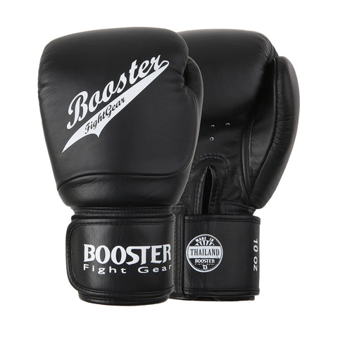 BOOSTER MUAY THAI BOXING GLOVES Leather 8-16 oz Black